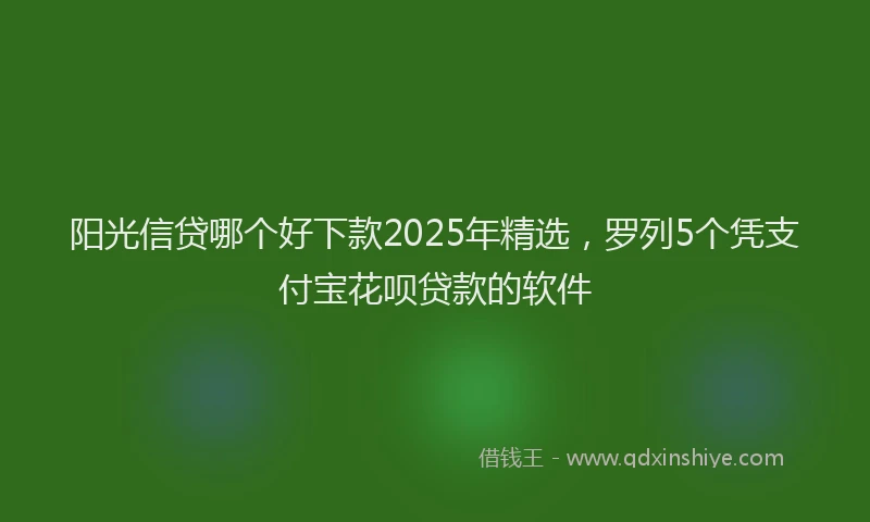 阳光信贷哪个好下款2025年精选，罗列5个凭支付宝花呗贷款的软件