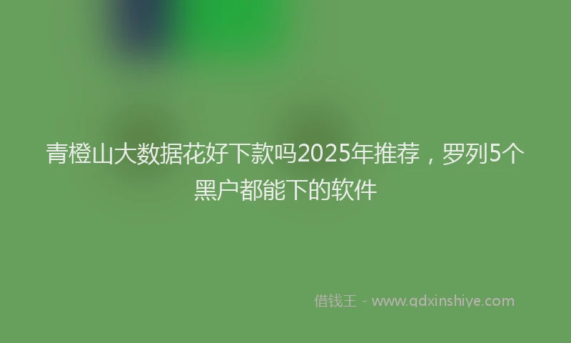 青橙山大数据花好下款吗2025年推荐，罗列5个黑户都能下的软件