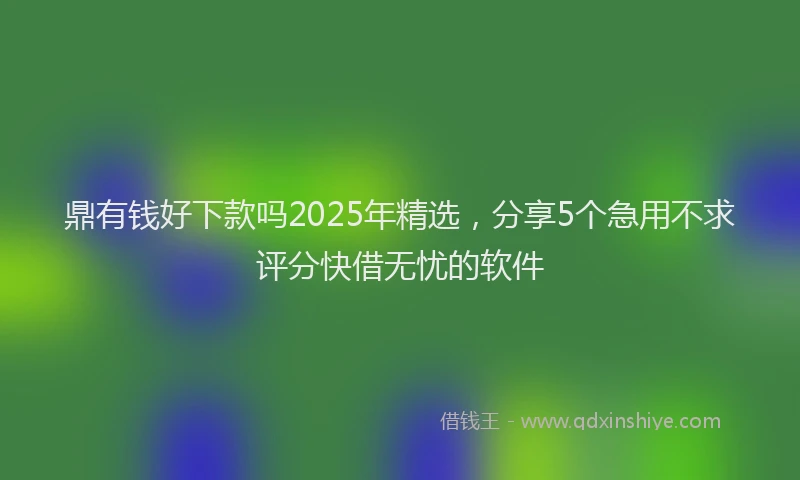 鼎有钱好下款吗2025年精选，分享5个急用不求评分快借无忧的软件