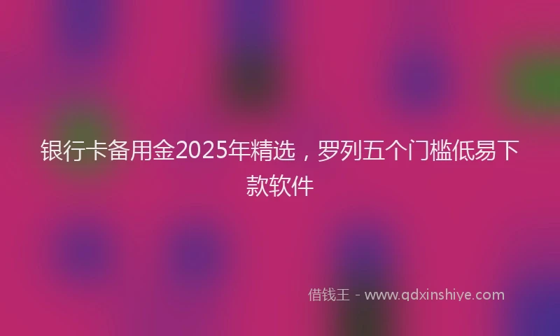 银行卡备用金2025年精选，罗列五个门槛低易下款软件