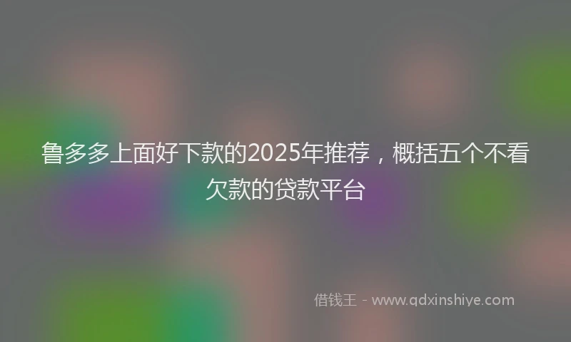 鲁多多上面好下款的2025年推荐，概括五个不看欠款的贷款平台