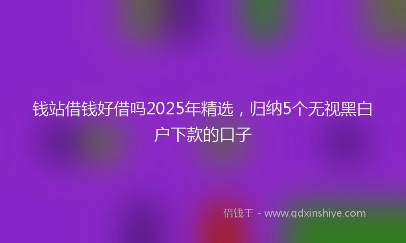 钱站借钱好借吗2025年精选，归纳5个无视黑白户下款的口子