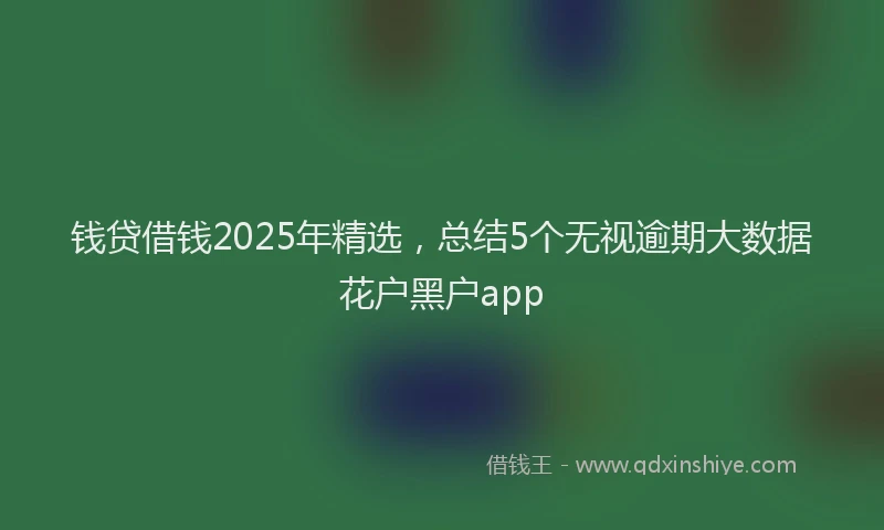钱贷借钱2025年精选，总结5个无视逾期大数据花户黑户app