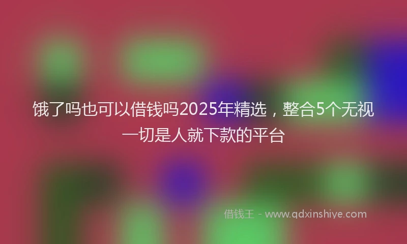 饿了吗也可以借钱吗2025年精选，整合5个无视一切是人就下款的平台