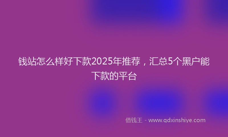 钱站怎么样好下款2025年推荐，汇总5个黑户能下款的平台