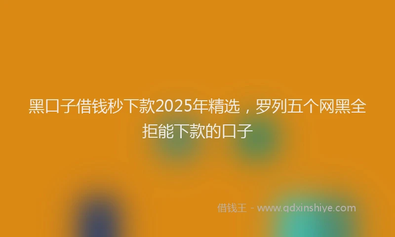 黑口子借钱秒下款2025年精选，罗列五个网黑全拒能下款的口子