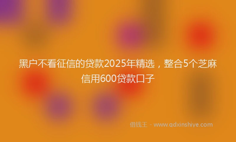 黑户不看征信的贷款2025年精选，整合5个芝麻信用600贷款口子