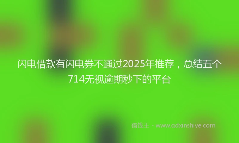 闪电借款有闪电券不通过2025年推荐，总结五个714无视逾期秒下的平台