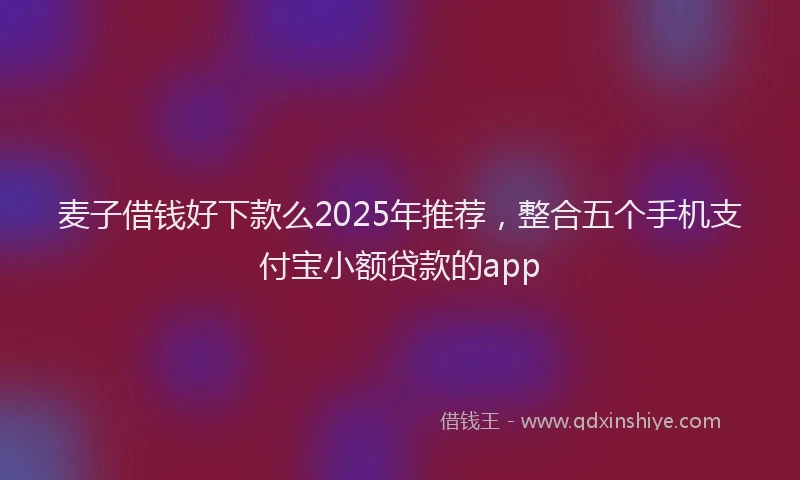 麦子借钱好下款么2025年推荐，整合五个手机支付宝小额贷款的app