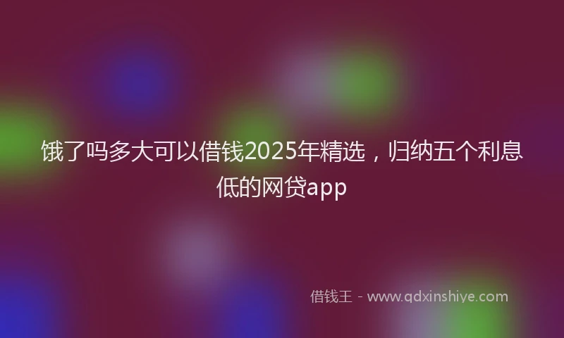 饿了吗多大可以借钱2025年精选，归纳五个利息低的网贷app