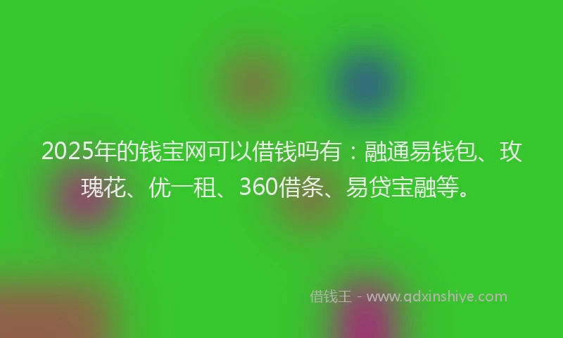 2025年的钱宝网可以借钱吗有：融通易钱包、玫瑰花、优一租、360借条、易贷宝融等。