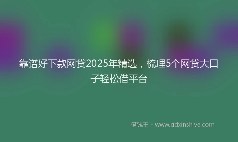 靠谱好下款网贷2025年精选，梳理5个网贷大口子轻松借平台