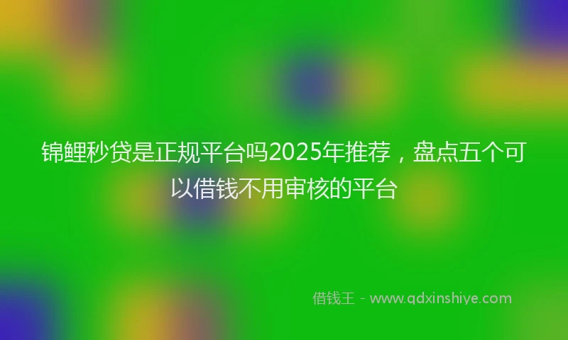 锦鲤秒贷是正规平台吗2025年推荐，盘点五个可以借钱不用审核的平台