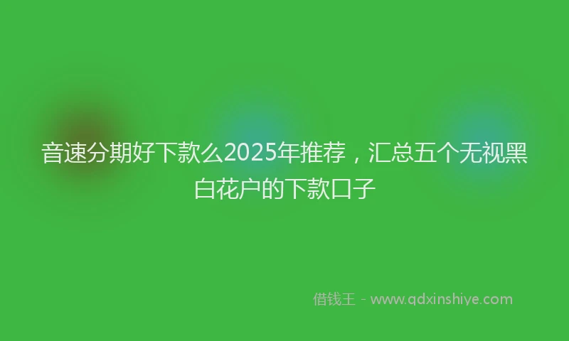 音速分期好下款么2025年推荐，汇总五个无视黑白花户的下款口子