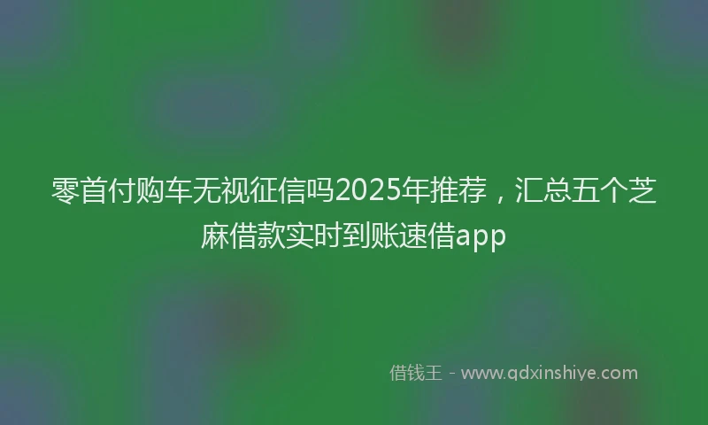 零首付购车无视征信吗2025年推荐，汇总五个芝麻借款实时到账速借app