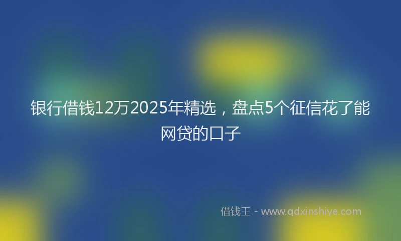 银行借钱12万2025年精选，盘点5个征信花了能网贷的口子