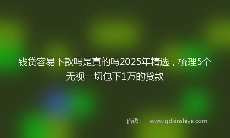 钱贷容易下款吗是真的吗2025年精选，梳理5个无视一切包下1万的贷款