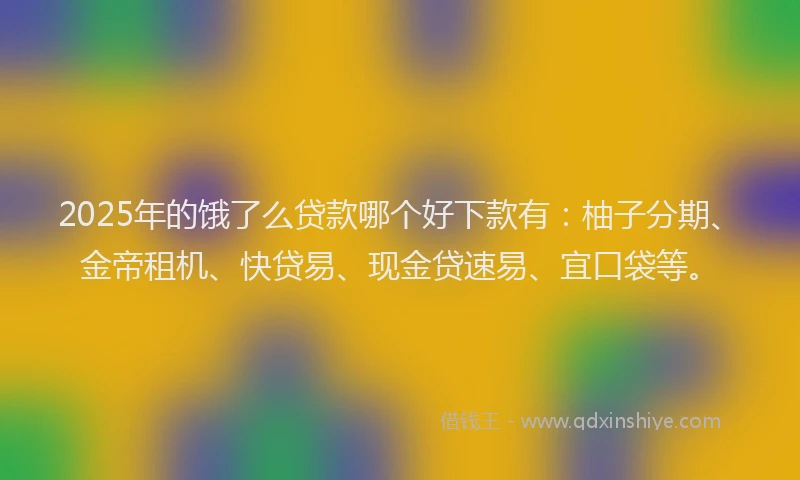 2025年的饿了么贷款哪个好下款有：柚子分期、金帝租机、快贷易、现金贷速易、宜口袋等。