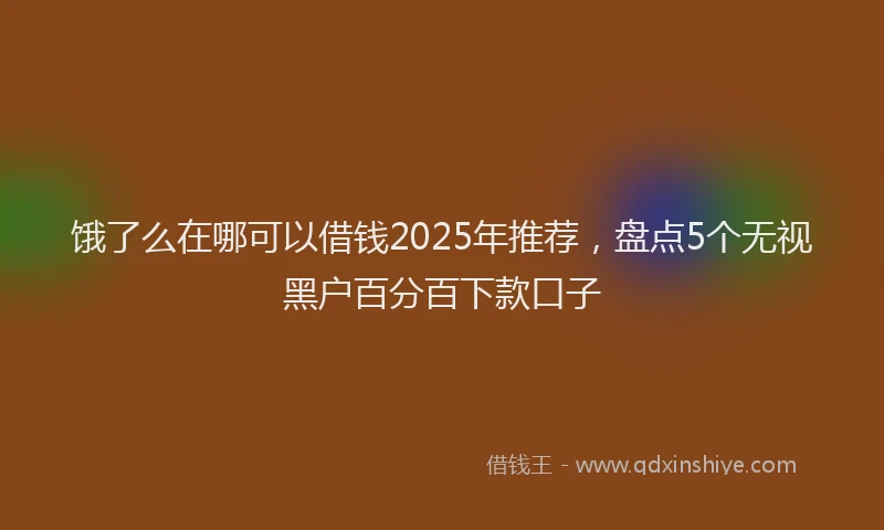 饿了么在哪可以借钱2025年推荐，盘点5个无视黑户百分百下款口子