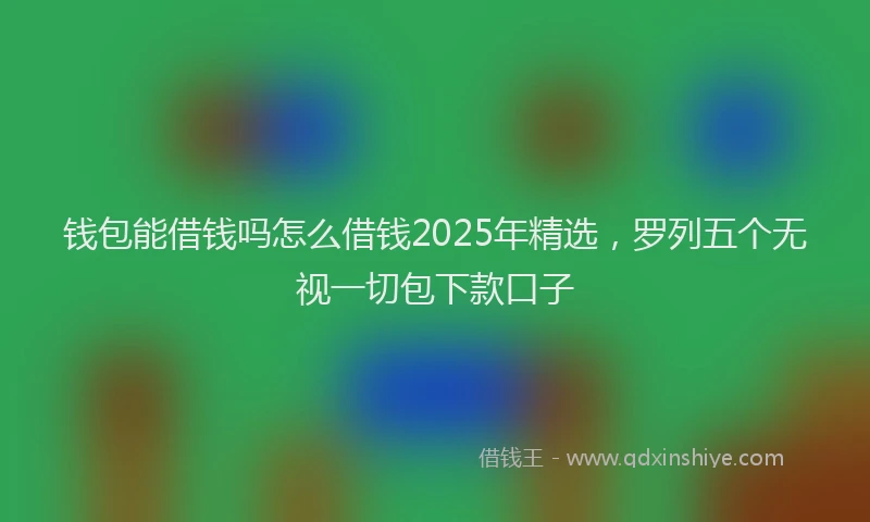 钱包能借钱吗怎么借钱2025年精选，罗列五个无视一切包下款口子