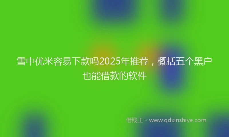 雪中优米容易下款吗2025年推荐，概括五个黑户也能借款的软件