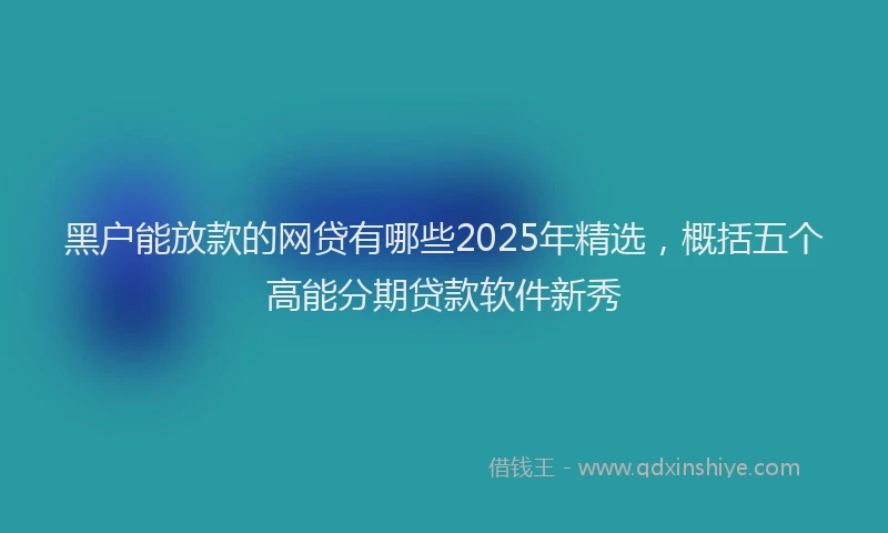 黑户能放款的网贷有哪些2025年精选，概括五个高能分期贷款软件新秀