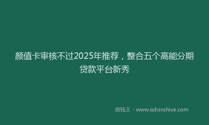 颜值卡审核不过2025年推荐，整合五个高能分期贷款平台新秀