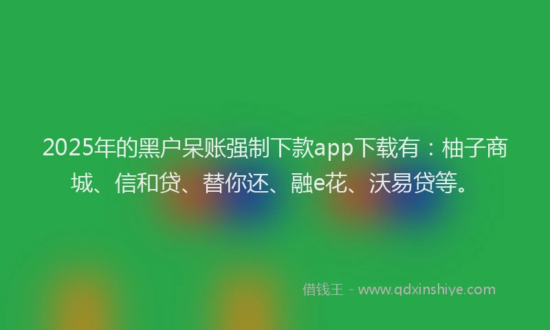 2025年的黑户呆账强制下款app下载有：柚子商城、信和贷、替你还、融e花、沃易贷等。