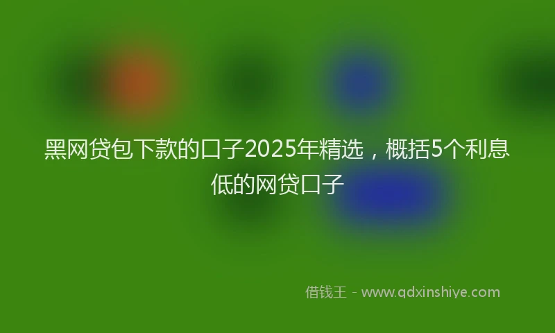 黑网贷包下款的口子2025年精选，概括5个利息低的网贷口子