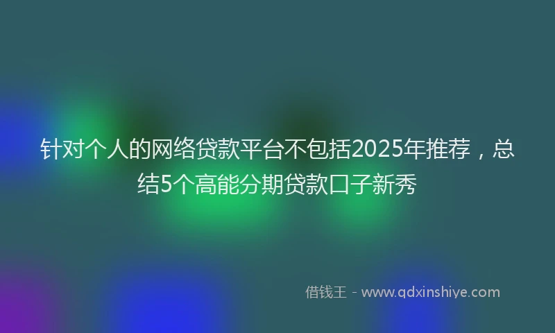 针对个人的网络贷款平台不包括2025年推荐，总结5个高能分期贷款口子新秀