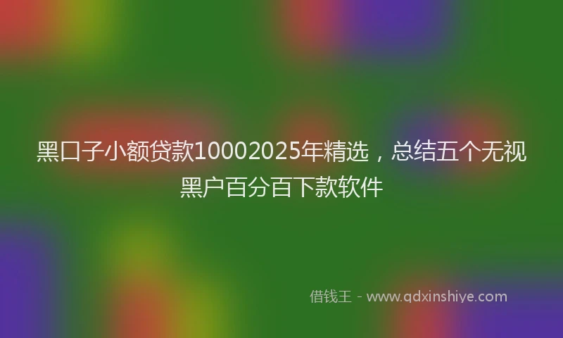 黑口子小额贷款10002025年精选，总结五个无视黑户百分百下款软件
