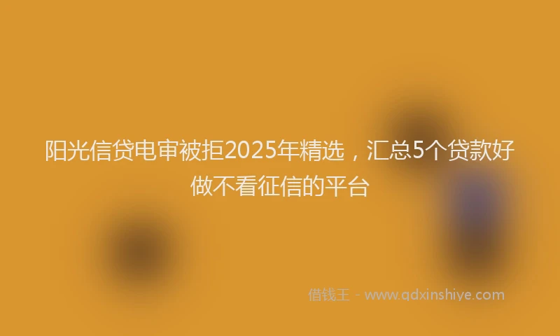 阳光信贷电审被拒2025年精选，汇总5个贷款好做不看征信的平台