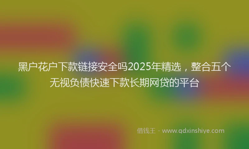 黑户花户下款链接安全吗2025年精选，整合五个无视负债快速下款长期网贷的平台