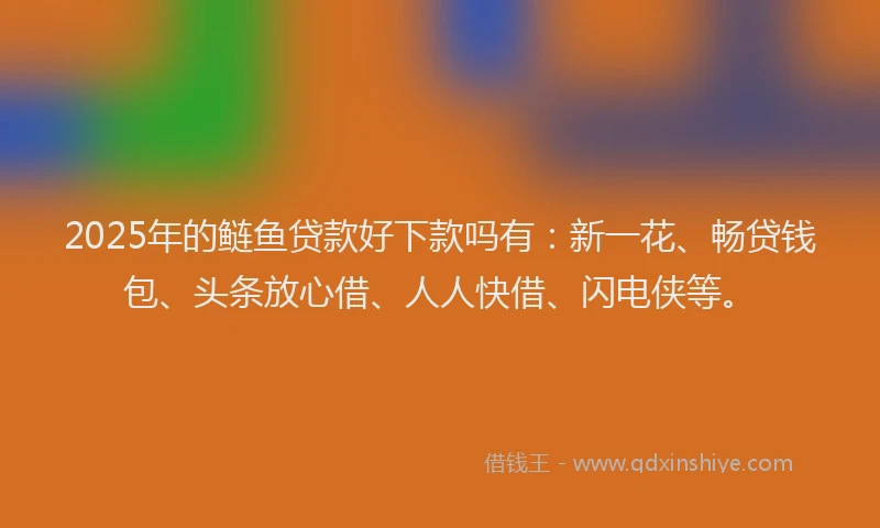 2025年的鲢鱼贷款好下款吗有：新一花、畅贷钱包、头条放心借、人人快借、闪电侠等。