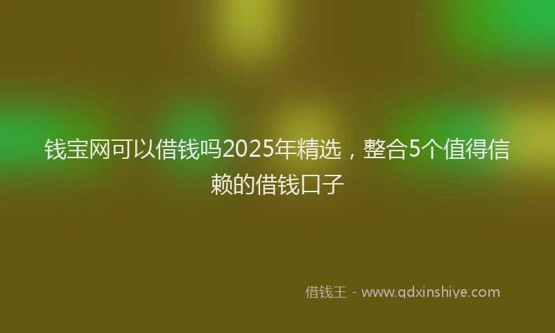 钱宝网可以借钱吗2025年精选，整合5个值得信赖的借钱口子