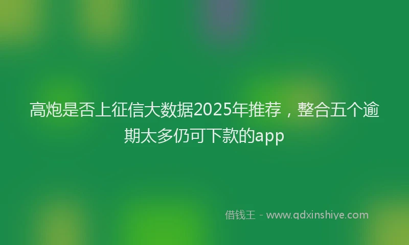 高炮是否上征信大数据2025年推荐，整合五个逾期太多仍可下款的app