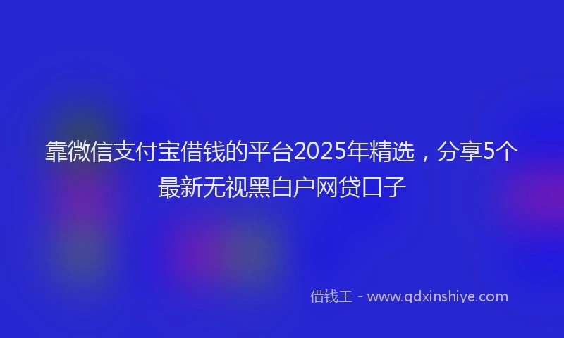 靠微信支付宝借钱的平台2025年精选，分享5个最新无视黑白户网贷口子