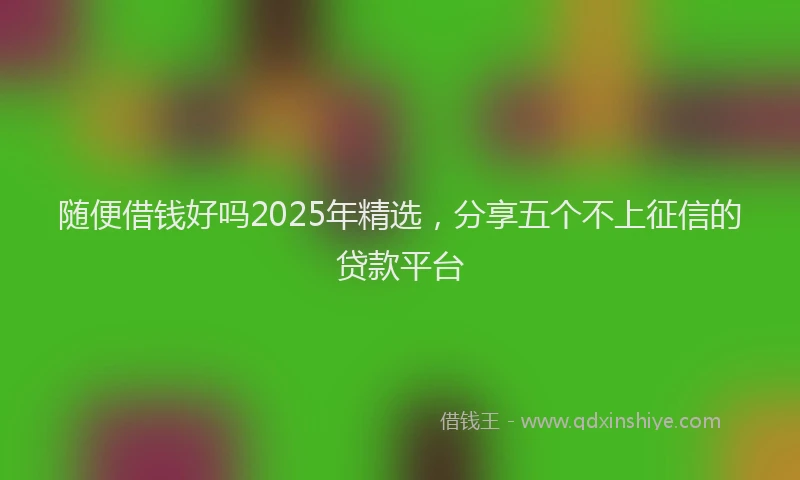 随便借钱好吗2025年精选，分享五个不上征信的贷款平台