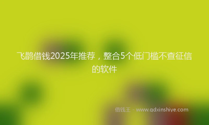 飞鹊借钱2025年推荐，整合5个低门槛不查征信的软件