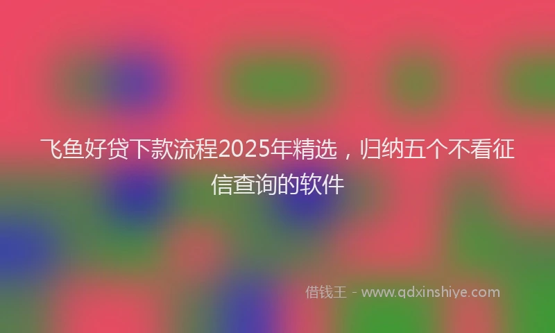 飞鱼好贷下款流程2025年精选，归纳五个不看征信查询的软件