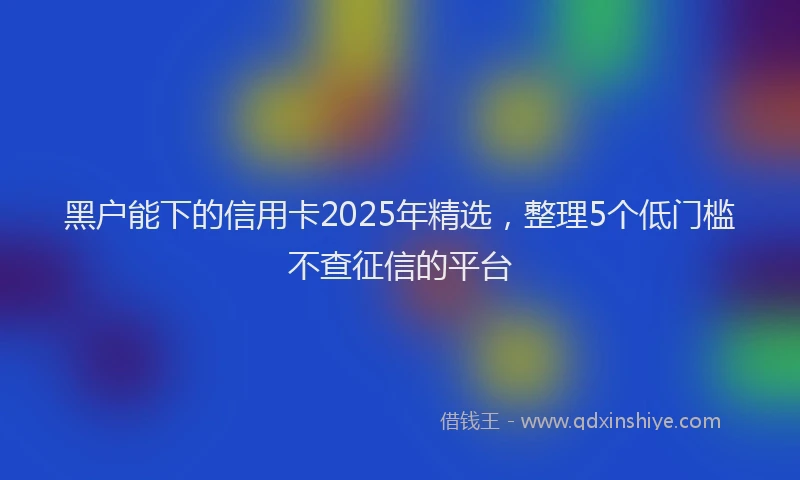 黑户能下的信用卡2025年精选，整理5个低门槛不查征信的平台