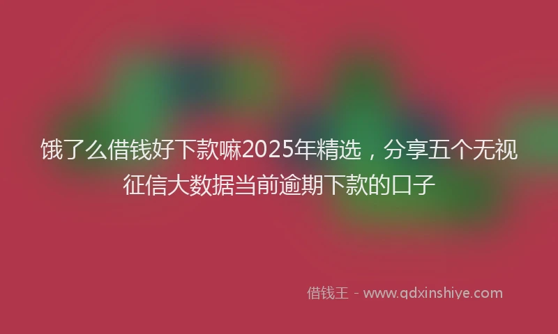 饿了么借钱好下款嘛2025年精选，分享五个无视征信大数据当前逾期下款的口子