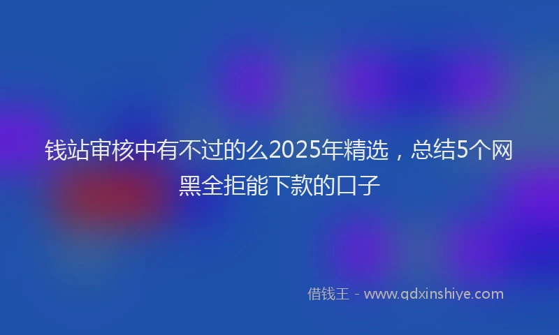钱站审核中有不过的么2025年精选，总结5个网黑全拒能下款的口子