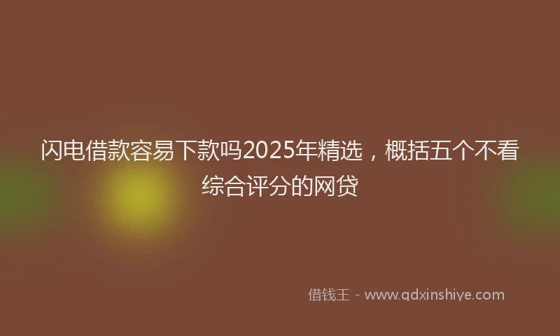 闪电借款容易下款吗2025年精选，概括五个不看综合评分的网贷