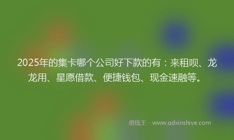 2025年的集卡哪个公司好下款的有：来租呗、龙龙用、星愿借款、便捷钱包、现金速融等。