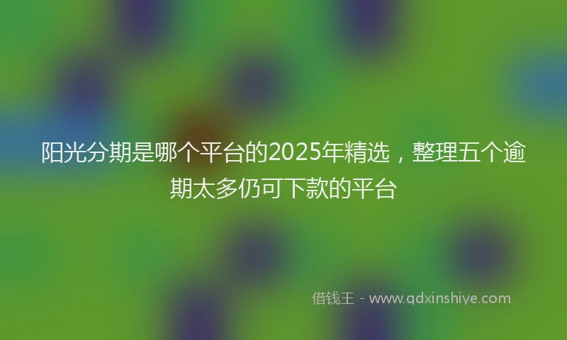 阳光分期是哪个平台的2025年精选，整理五个逾期太多仍可下款的平台