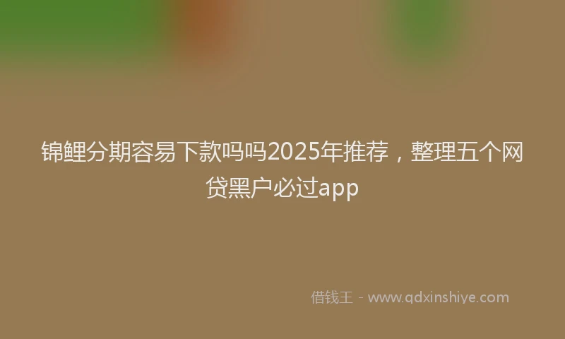 锦鲤分期容易下款吗吗2025年推荐，整理五个网贷黑户必过app