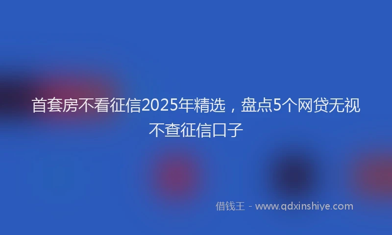 首套房不看征信2025年精选，盘点5个网贷无视不查征信口子