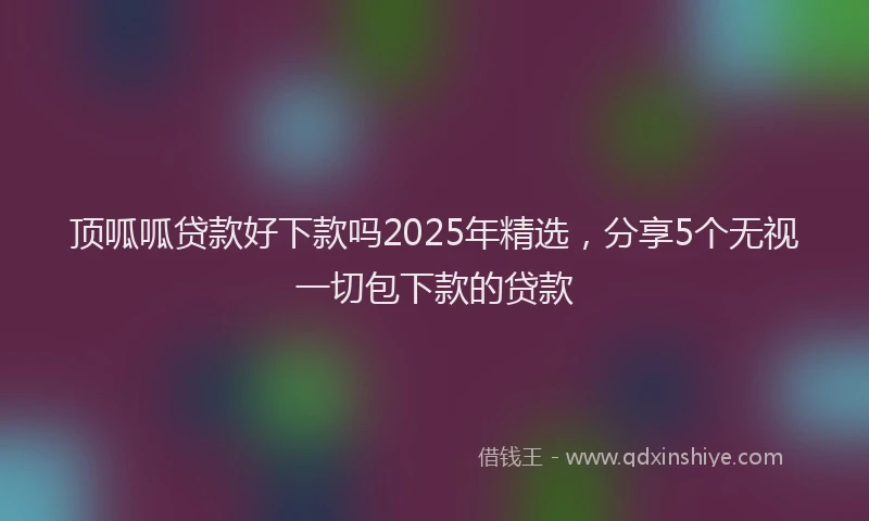 顶呱呱贷款好下款吗2025年精选，分享5个无视一切包下款的贷款