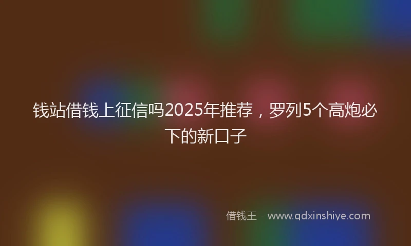 钱站借钱上征信吗2025年推荐，罗列5个高炮必下的新口子